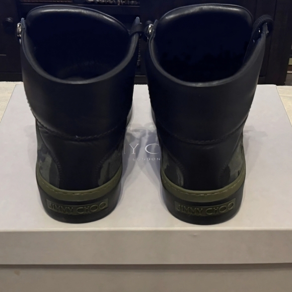 Men’s Jimmy choo Argyle Light Olive Camo Fabric Mix High Top Size 10.5 - Picture 6 of 7